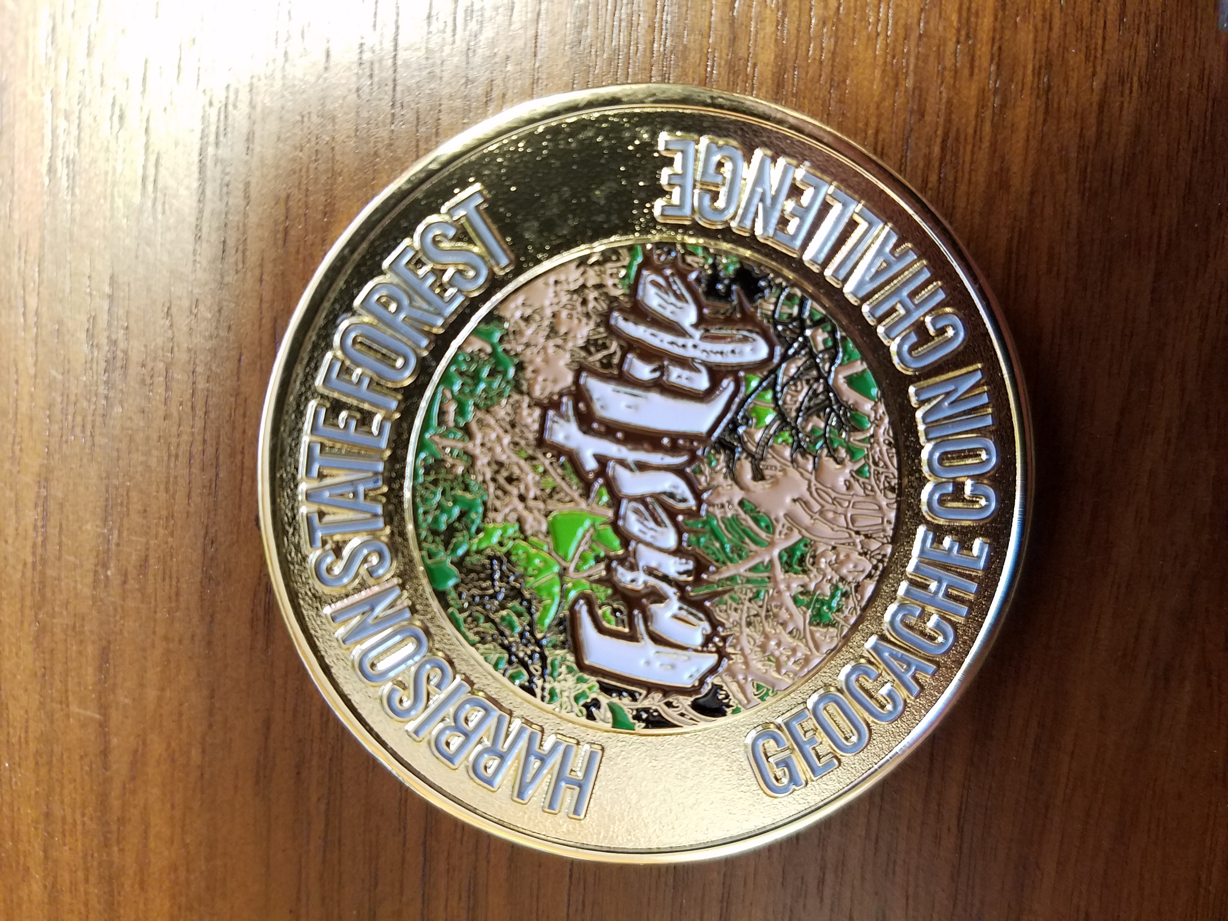 Forest Life Geocache Coin Challenge Coin